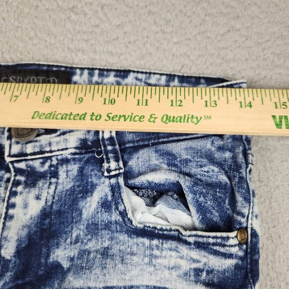 Encrypted Moto Jeans Boy's 16 Acid Wash Blue Denim Pants Stretch Distressed - Picture 9 of 15